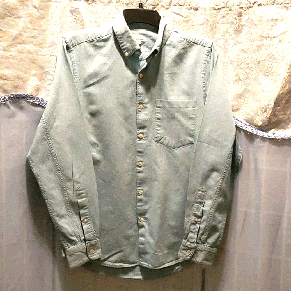 MEN'S STEVEN ALAN 100% COTTON BLUE SHIRT SZ XS